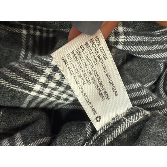Goodfellow & Co Mens Gray & White Plaid Button-Up Flannel Shirt XL - Picture 6 of 6